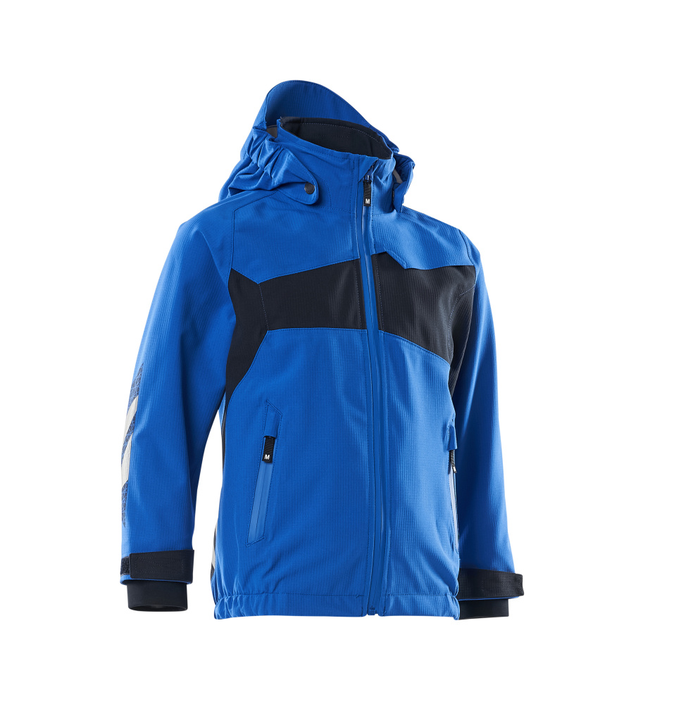 MASCOT® ACCELERATE Hard Shell Jacke für Kinder  Gr. 140, azurblau/schwarzblau - gibt’s bei ☆ HUG Technik ✓