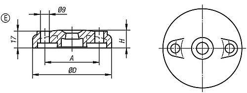 Teller, Form:E Thermoplast, schwarz - K0423.5080 - kommt direkt von HUG Technik 😊