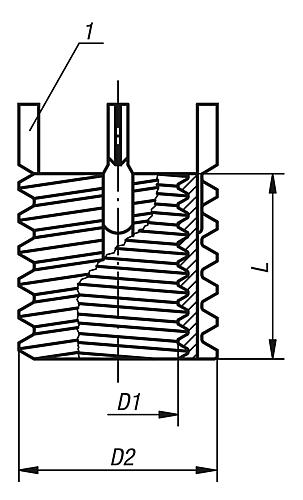 Gewindeeinsatz Edelstahl, M05, M08 - K0398.105 - gibt’s bei ☆ HUG Technik ✓