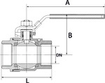 Edelstahlkugelhahn, 2-teilig, IG/IG, G 1 1/2, DN 38 - gibt’s bei HUG Technik ✓