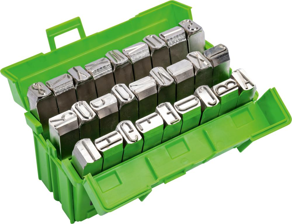 KUKKO® Schlagbuchstaben-Satz vernickelt Schrifthöhe, 12 mm