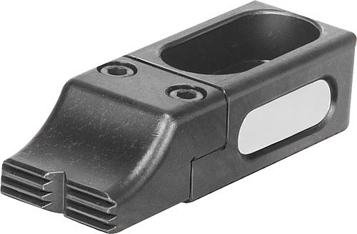 Gegenhalter verstellbar, Abgesetzt, Form:A Grf geriffelt, L=60, B=25, H=7,5, Vergütungsstahl brüniert - K0853.96008016