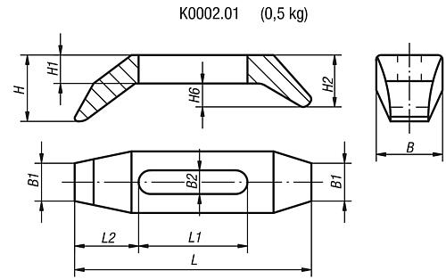 Spanneisen gekröpft Vergütungsstahl, A=140 - K0002.01 - bei HUG Technik ☆