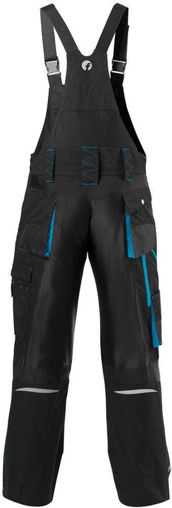 FORTIS Herren-Latzhose 24, schwarz-türkis - kommt direkt von HUG Technik 😊