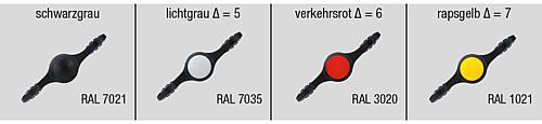 Flügelgriff M04x10, A=38 Thermoplast, schwarz RAL7021, Komp: Edelstahl, Komp: gelb RAL1021 - K0274.09047X10 - bei HUG Technik ☆