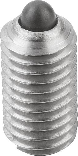 Produktbild Federndes Druckstück verstärkte Federkraft M05 L=12 Edelstahl, Komp: Bolzen aus Edelstahl - K0314.205 - erhältlich bei ✭ HUG Technik ✓