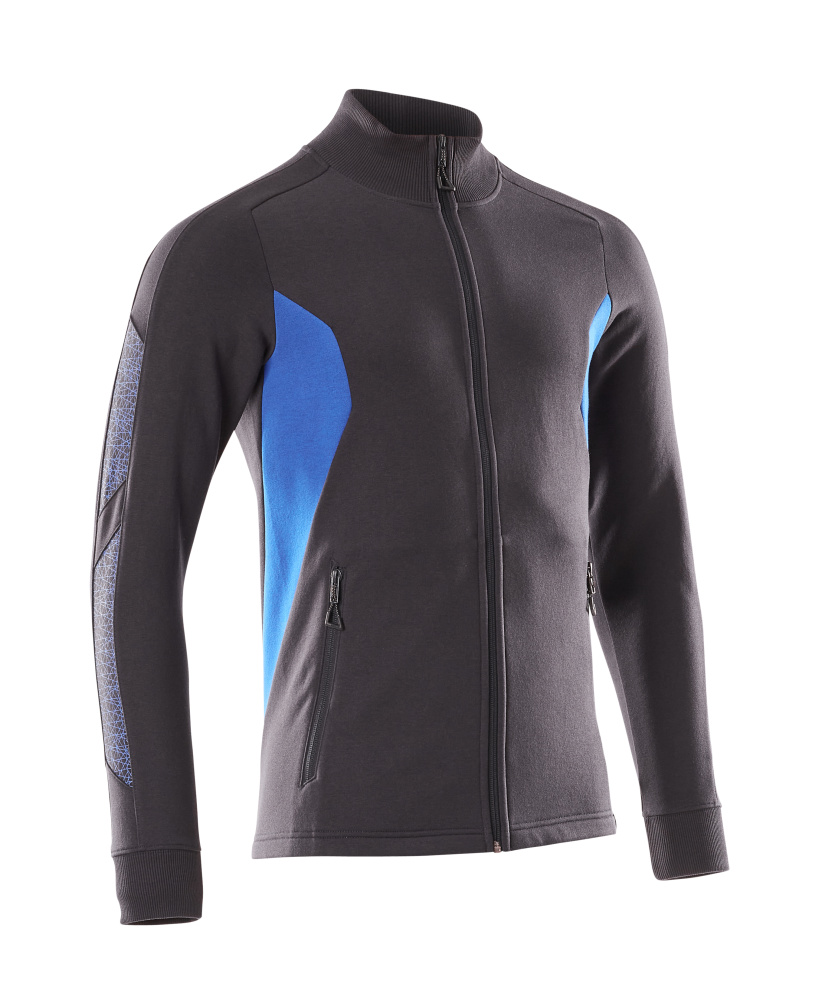 MASCOT® ACCELERATE Sweatshirt mit Reißverschluss  Gr. 2XL/ONE, schwarzblau/azurblau - erhältlich bei ♡ HUG Technik ✓