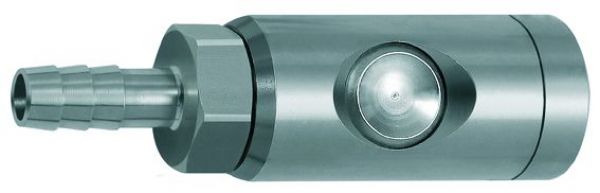 Druckknopf-Sicherheitskupplung NW 7,4, drehbar, Edelstahl, Tülle LW 13, Edelstahl - bei HUG Technik ☆