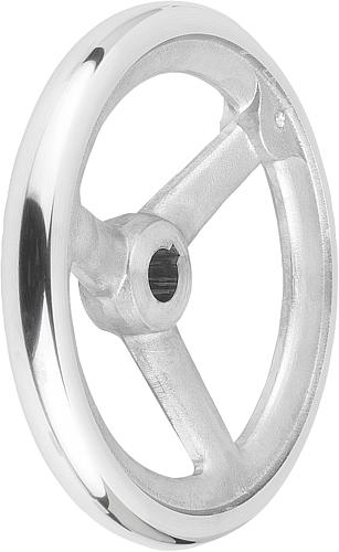Handrad mit Nut D1=100 Aluminium, ohne Griff, Komp: Aluminium, D2=10 - K0160.1100X10 - bei HUG Technik ✭
