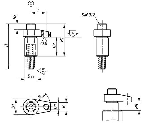 Spannhaken D=25, Form: C, geschliffen - K0014.312140 - erhältlich bei ♡ HUG Technik ✓