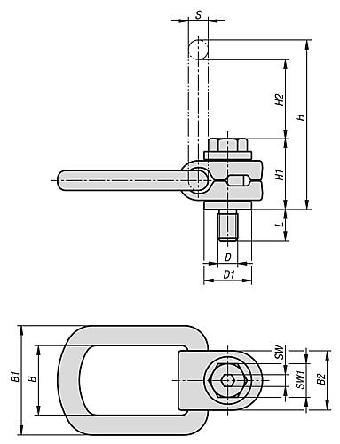 Lastbügel drehbar D=M08X11 Stahl, Güteklasse 10 - K1735.08011 - bei HUG Technik ♡