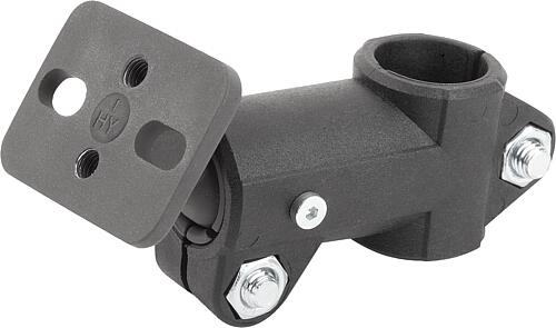 Rohrverbinder T-Stück, für Rundrohre, mit Kugelgelenk, Thermoplast, Komp:Stahl, A=18,1, B=5,5 - K0475.181