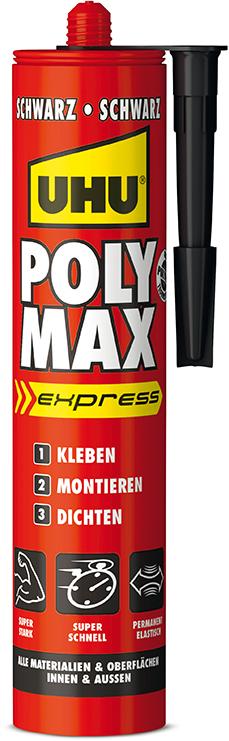 UHU® POLY MAX POWER schwarz, Kartusche 425 g - erhältlich bei ✭ HUG Technik ✓