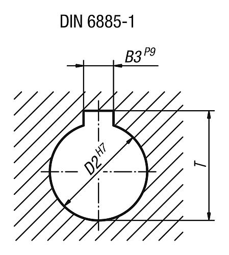2-Speichen-Handrad mit Nut D1=129 Polyamid, ohne Griff, D=12 - K0725.1130X12 - bei HUG Technik ✓