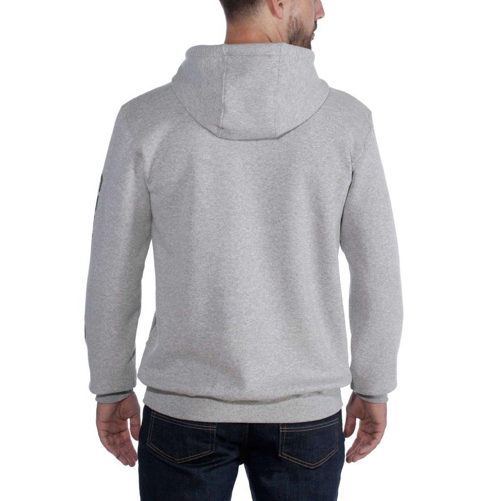 carhartt® Herren Kapuzensweater SLEEVE LOGO HOODED SWEATSHIRT, heather grey/black - bei HUG Technik ✭