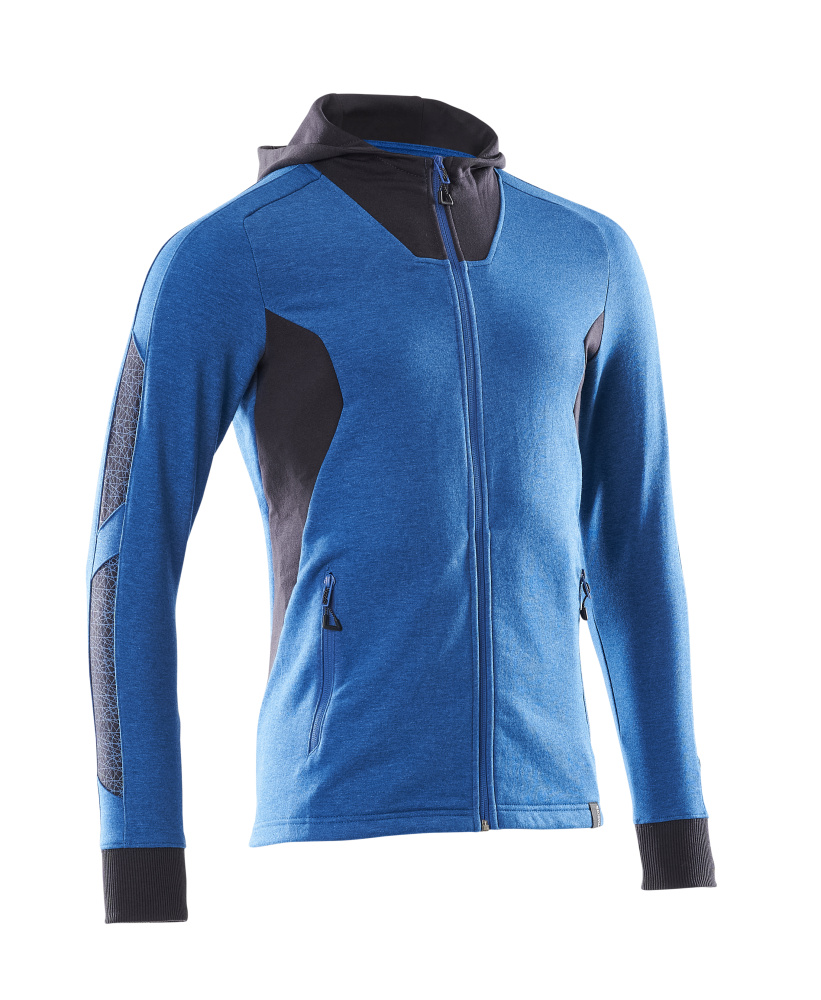 MASCOT® ACCELERATE Kapuzensweatshirt mit Reißverschluss  Gr. 2XL/ONE, azurblau/schwarzblau - direkt bei HUG Technik ✓