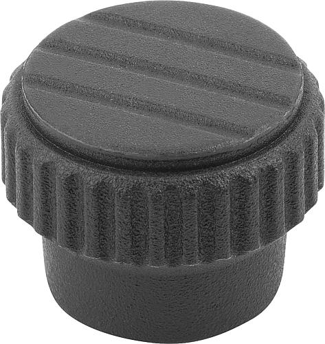 Rändelknopf Innengewinde Gr.0 M03 Thermoplast, Komp: Edelstahl - K0110.0003 - gibt’s bei HUG Technik ✓