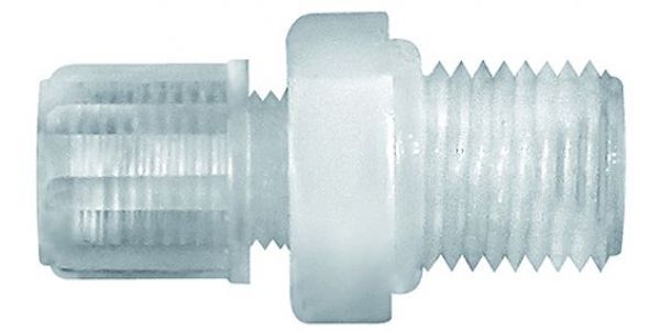 Einschraubverschraubung gerade G 1/2 AG, Schlauch 4/6, Perfluoralkoxy (PFA) - bei HUG Technik ☆