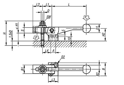 Exzenterspanner mit Endspannung M08 Vergütungsstahl, Komp: Vergütungsstahl - K0010.08 - bekommst Du bei HUG Technik ♡