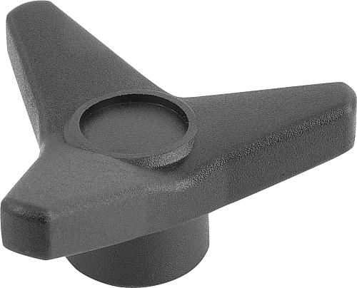 Dreisterngriff Innengewinde M12, Form: K, D=105 - K1083.210512 - kommt direkt von HUG Technik 😊