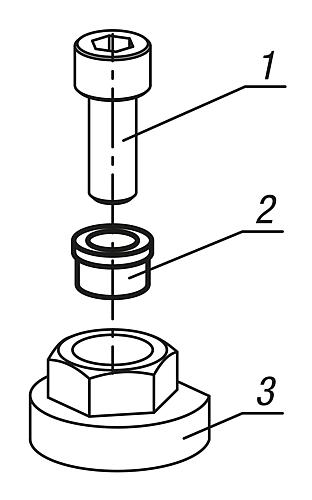 Spannexzenter, M08, S=4,4, F=5,2, Vergütungsstahl schwarz brüniert Komp: Federstahl, Komp: schwarz brüniert - K1694.08 - bei HUG Technik ☆