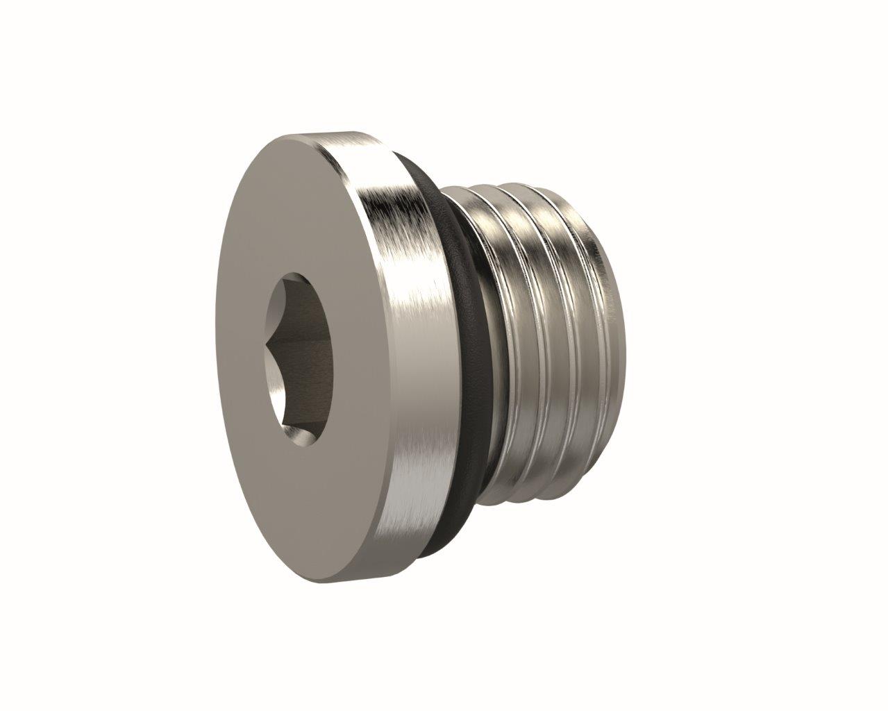 Verschlussschraube G1/2 O-Ring, Messing vernickelt - bei HUG Technik ☆