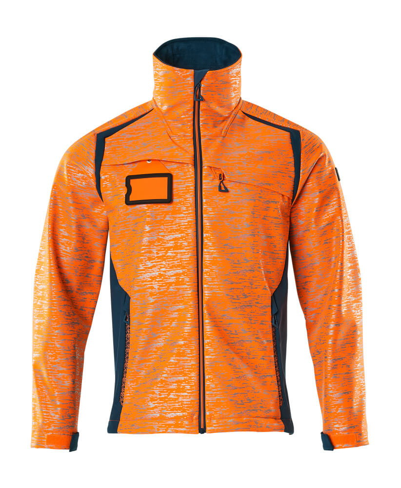 MASCOT® ACCELERATE SAFE Soft Shell Jacke  Gr. 2XL, hi-vis orange/dunkelpetroleum - bei HUG Technik ☆