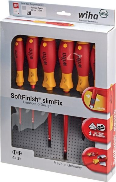 Wiha® VDE Schraubendreher-Set 3201 K6 Schlitz 6-teilig - bekommst Du bei HUG Technik ♡
