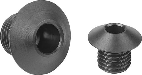 Positionierbuchse M12x1,5x10 D=4 Stahl, brüniert, D2=19, SW=3 - K1290.04 - direkt von HUG Technik ✓