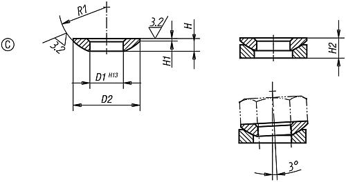 Kugelscheibe, Form: C Edelstahl, DIN6319 D1=10,5, D3=21 - K0729.0110 - gibt’s bei ☆ HUG Technik ✓