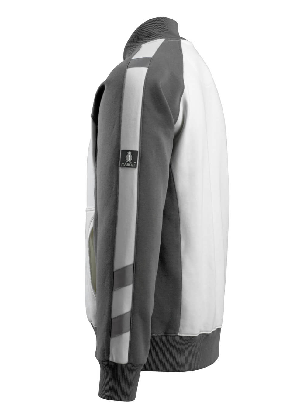 MASCOT® UNIQUE Sweatshirt mit Reißverschluss »Amberg« Gr. 2XL, weiß/dunkelanthrazit - direkt von HUG Technik ✓