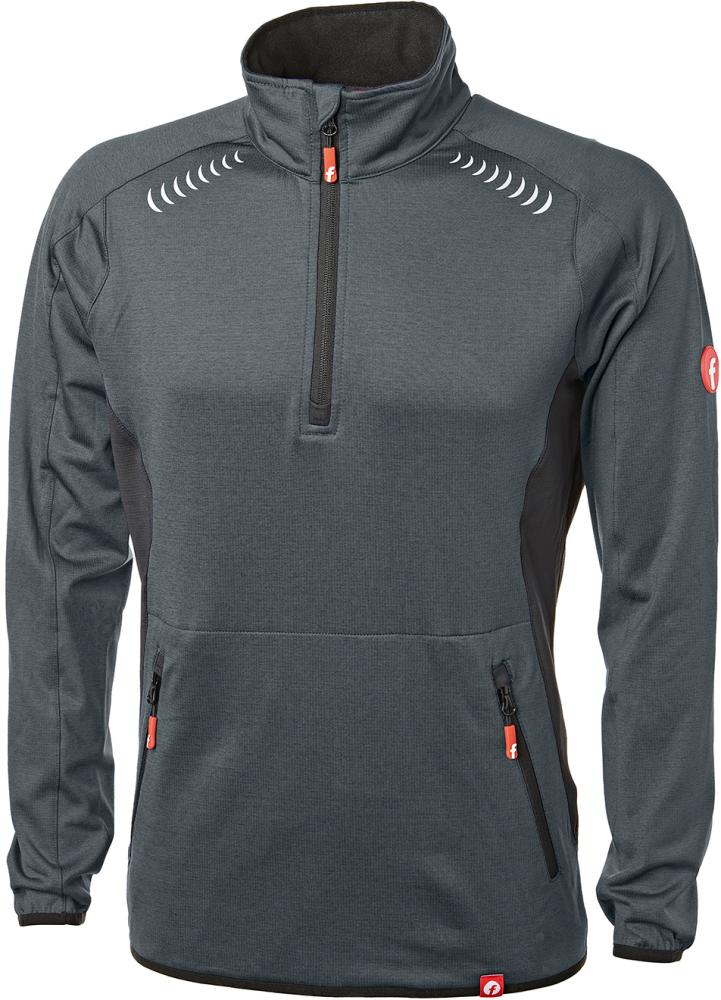FORTIS Elements Tech-Fleecepullover, grau-schwarz meliert 🖤 bei HUG Technik ✓