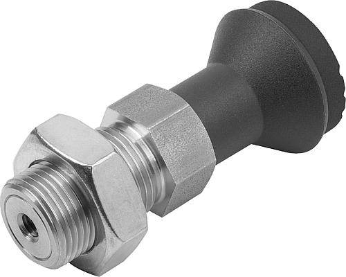 Betätigungsgriff ohne Rastnut, mit Pilzknopf, Gr.4, D1=M20x1,5, L=73, Form: B mit Kontermutter, Edelstahl - K1502.12420 - direkt bei HUG Technik ✓