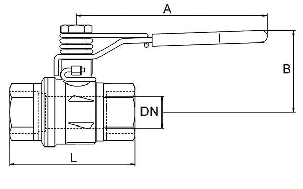 Sicherheitskugelhahn, Federrückstellung, Rp 1 1/2, DN 40, Messing vernickelt - erhältlich bei ✭ HUG Technik ✓