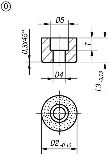 Grippers und Einsätze rund D2=10, Form: O Edelstahl, mit Senkbohrung, Komp: Diamant - K0385.110105 - direkt von HUG Technik ✓