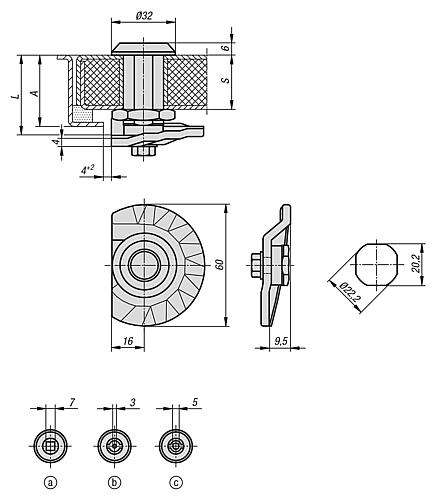 Drehriegel mit Stufenzunge Zink - K0527 - erhältlich bei ♡ HUG Technik ✓ Drehriegel mit Stufenzunge Zink - K0527 - bei HUG Technik ✭