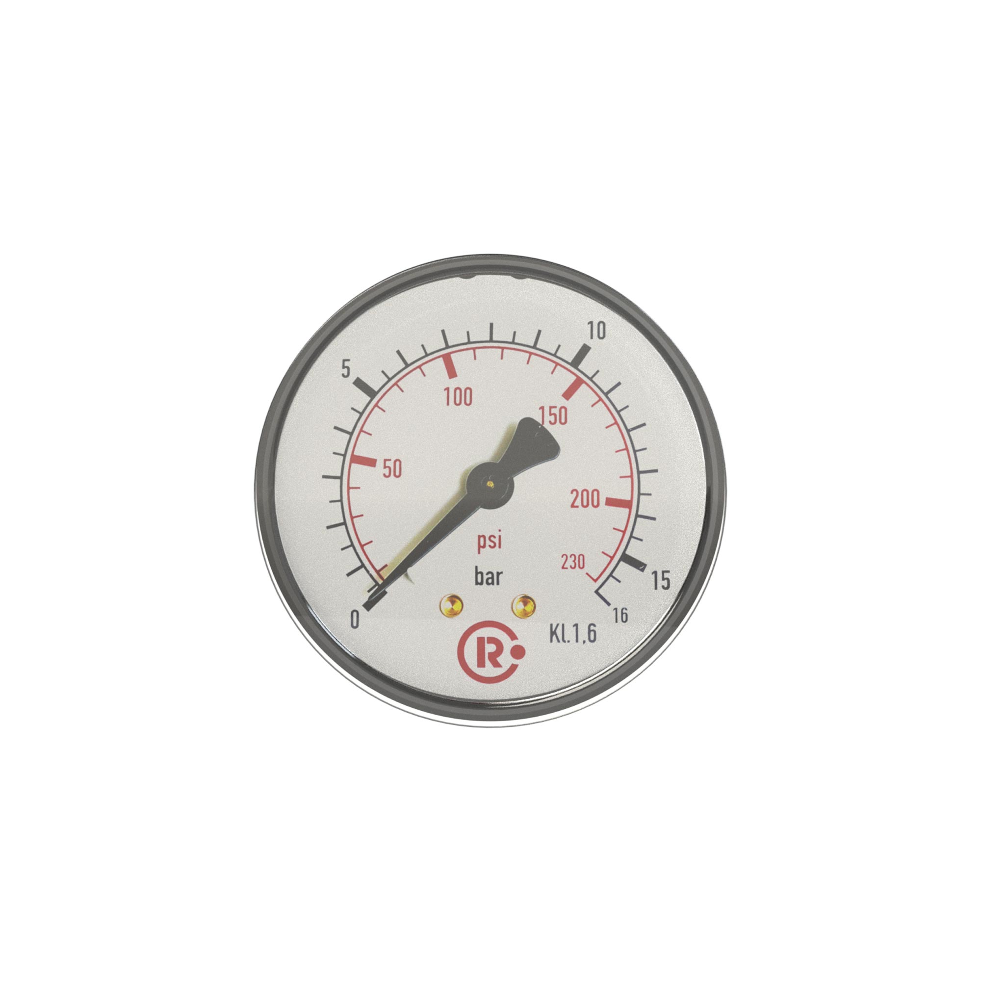 Standardmanometer Kunststoff, G 1/4 hinten, 0 - 1,6 bar/23 psi, Ø 63 🖤 bei HUG Technik ✓