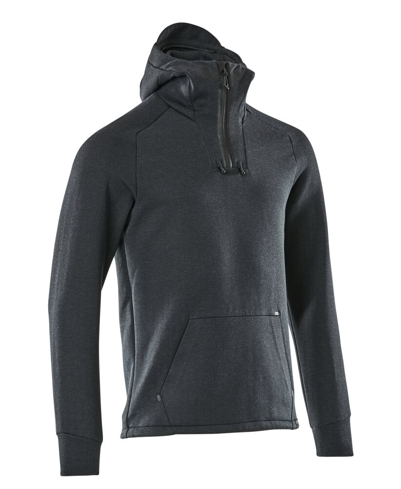 MASCOT® ADVANCED Kapuzensweatshirt mit kurzem Reißverschluss  Gr. 2XL, schwarzblau/schwarz - gibt’s bei ☆ HUG Technik ✓