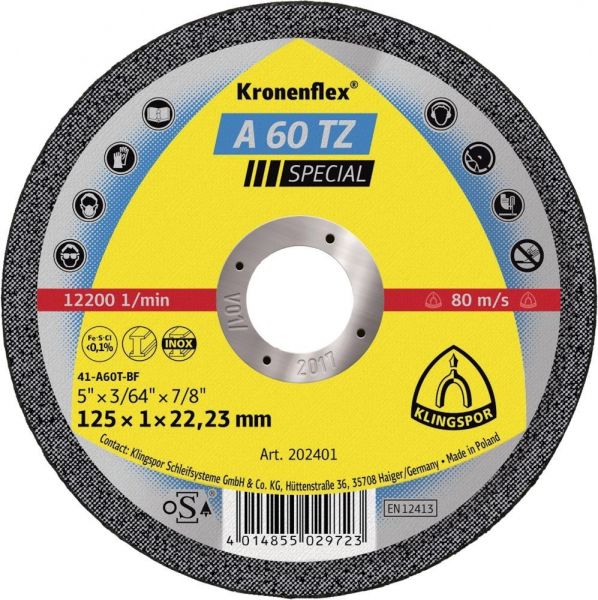 KLINGSPOR Trennscheibe A60TZ 115x1,0 mm gerade - direkt bei HUG Technik ✓