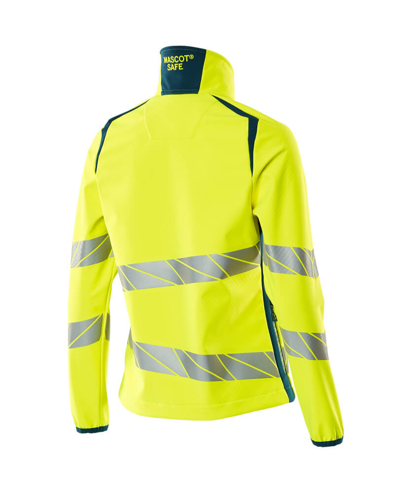 MASCOT® ACCELERATE SAFE Soft Shell Jacke  Gr. 2XL, hi-vis gelb/dunkelpetroleum - direkt bei HUG Technik ✓