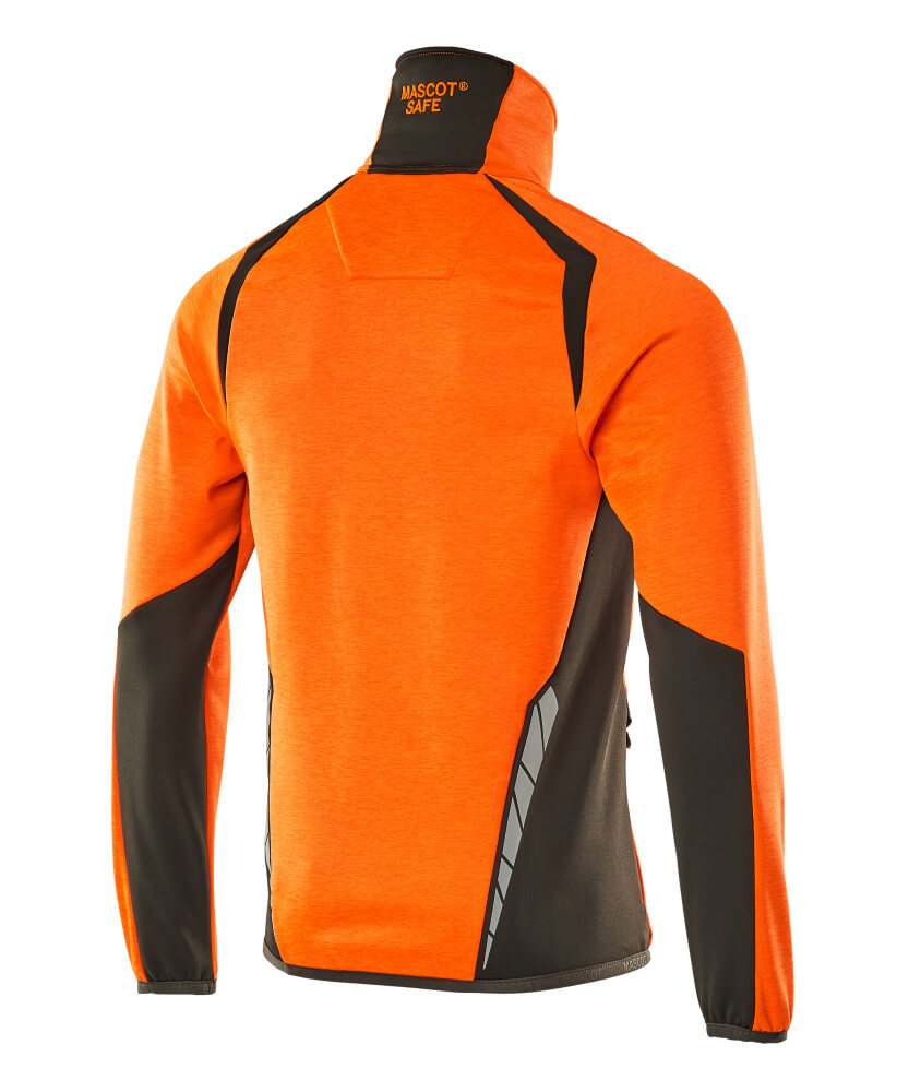 MASCOT® ACCELERATE SAFE Fleecepullover mit Reißverschluss  Gr. 2XL, hi-vis orange/dunkelanthrazit - direkt von HUG Technik ✓