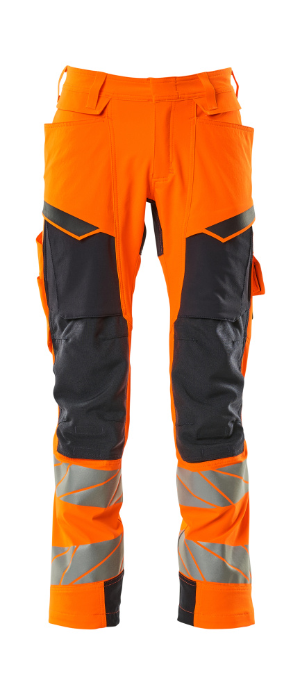 MASCOT® ACCELERATE SAFE Hose mit Knietaschen  Gr. 76/C46, hi-vis orange/schwarzblau - direkt von HUG Technik ✓