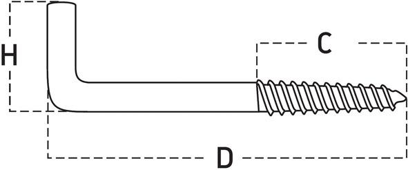 Schraubhaken gerade, Art. 4K / 30 Eisen, verzinkt und kunststoffbeschichtet, Packung mit 100 Stück - bei HUG Technik ☆ Schraubhaken gerade, Art. 4K / 30 Eisen, verzinkt und kunststoffbeschichtet, Packung mit 100 Stück - bei HUG Technik ☆