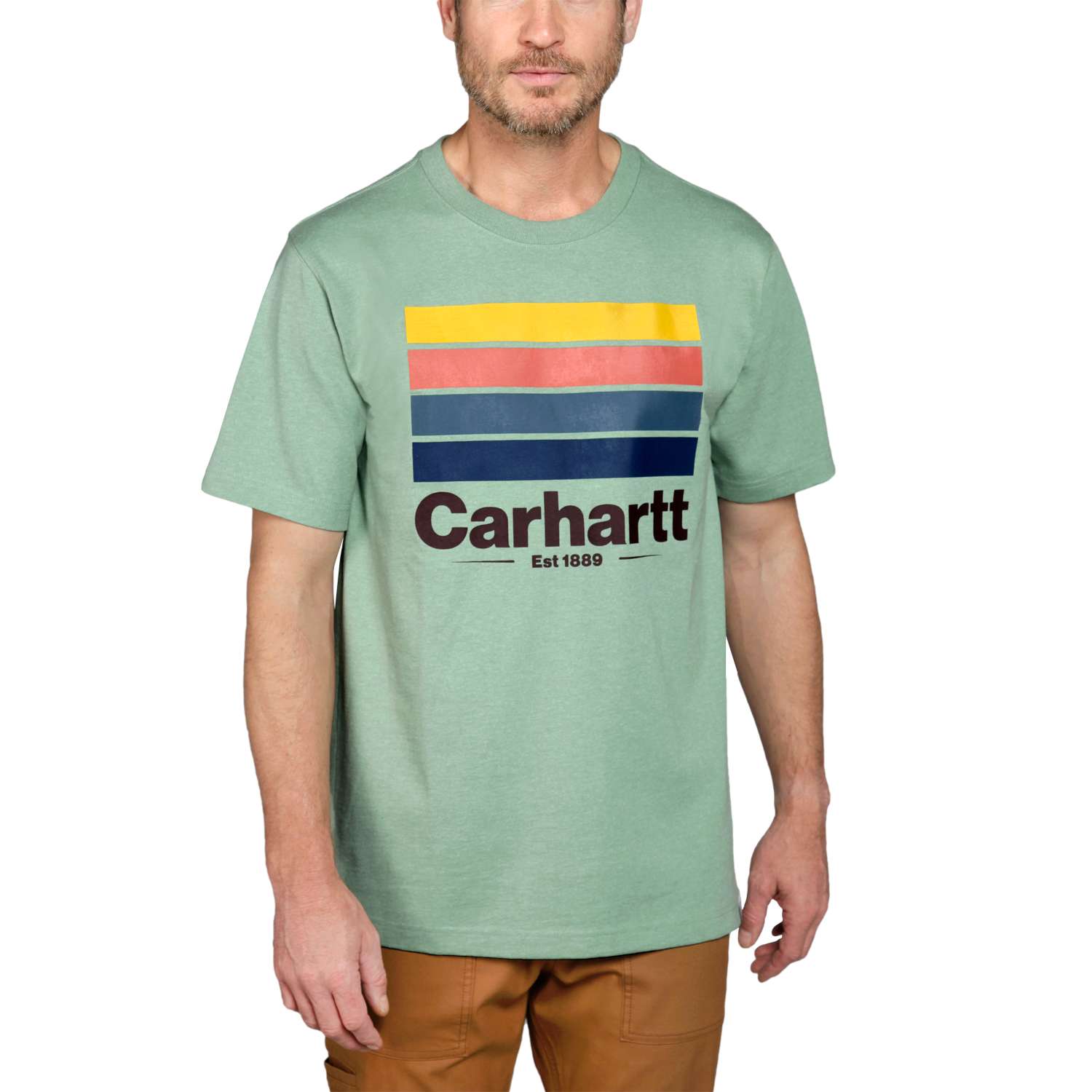 carhartt® Herren-T-Shirt »LINE GRAPHIC S/S T-SHIRT« - Gr. S, jade heather - erhältlich bei ♡ HUG Technik ✓