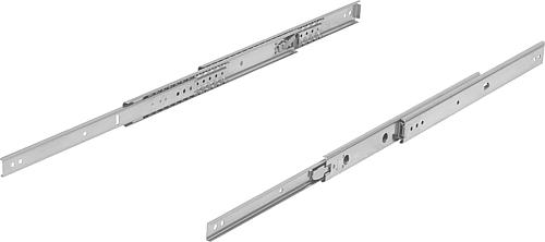 Teleskopschiene L=305 19,1X35,3, Überauszug S=327, Fp=70, Edelstahl blank, Montage seitlich, 1 Stück - K1714.0305 - bei HUG Technik ✭