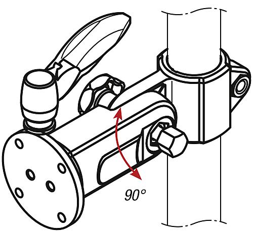 Monitorhalterung mit Drehflansch, Thermoplast, Komp:Aluminium - K1510.3001 - gibt’s bei HUG Technik ✓