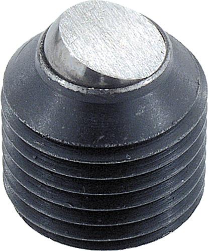 Kugeldruckschraube ohne Kopf, Kurze Ausführung, M14, L=16, Vergütungsstahl brüniert, Komp:Wälzlagerstahl - K1913.1416