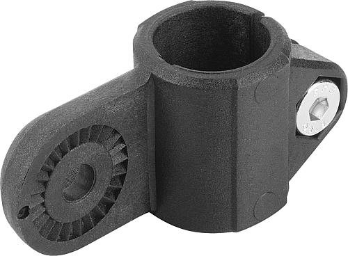 Rohrverbinder Gelenkstück Thermoplast, mit Innenverzahnung, Komp:Stahl, A=18 - K0486.18 - bei HUG Technik ✭