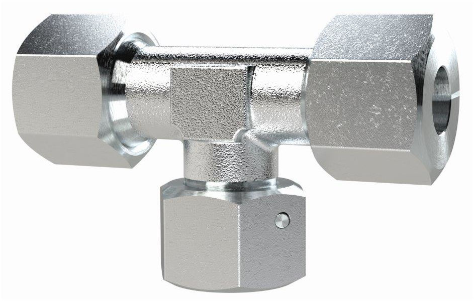 Einstellbare T-Verschraubung, Rohr-Außen-Ø 20, Stahl verzinkt - bei HUG Technik ☆