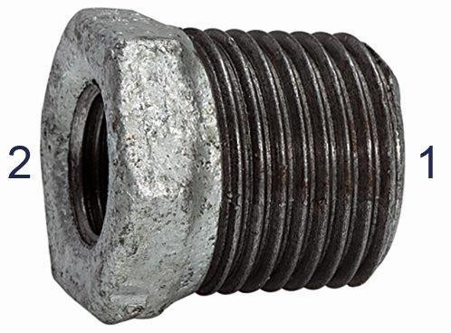 Reduzierstück 241, AG/IG, R 3/8, Rp 1/4, Temperguss, schwarz - erhältlich bei ♡ HUG Technik ✓